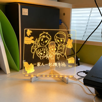 LED Acrylic Message Board with Neon Glow