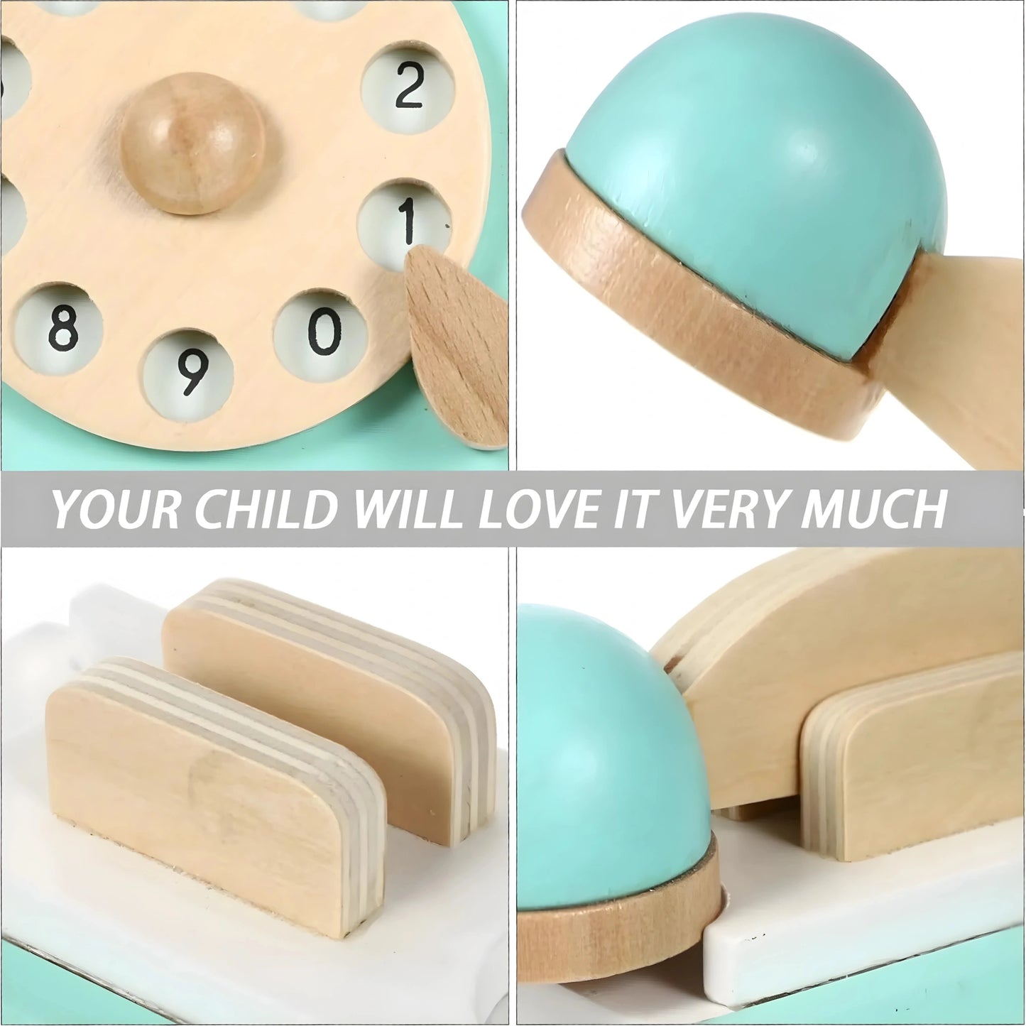 Wooden Retro Phone Toy