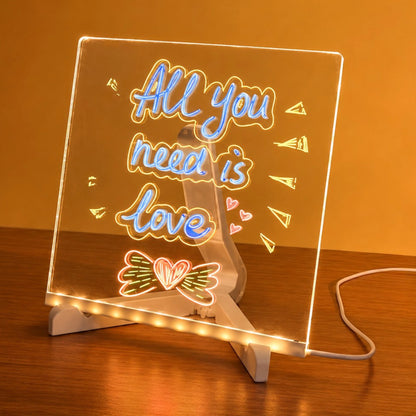 LED Acrylic Message Board with Neon Glow
