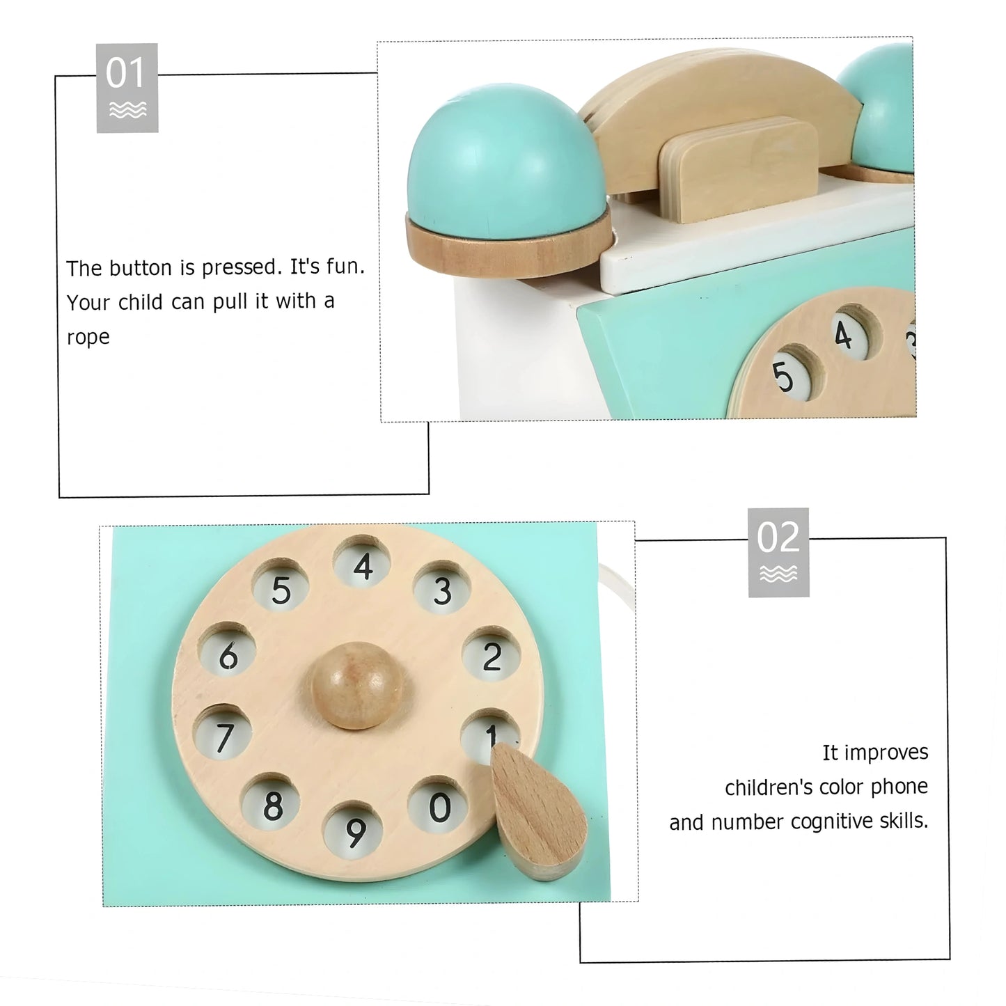 Wooden Retro Phone Toy