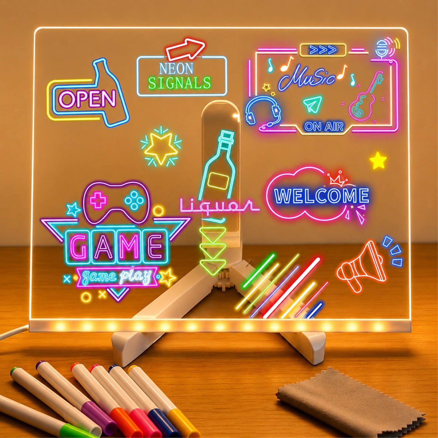 LED Acrylic Message Board with Neon Glow