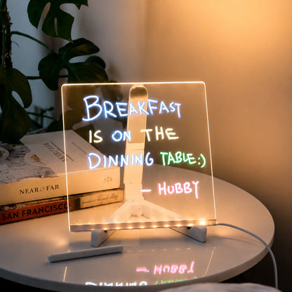 LED Acrylic Message Board with Neon Glow