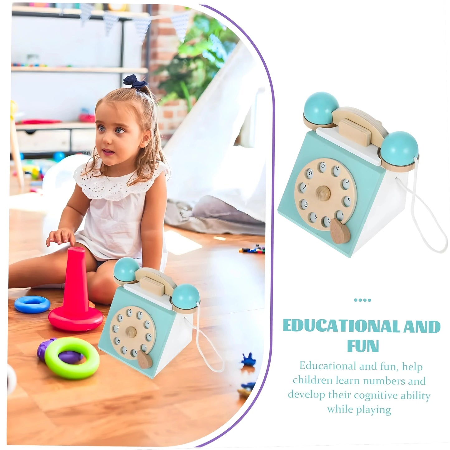 Wooden Retro Phone Toy