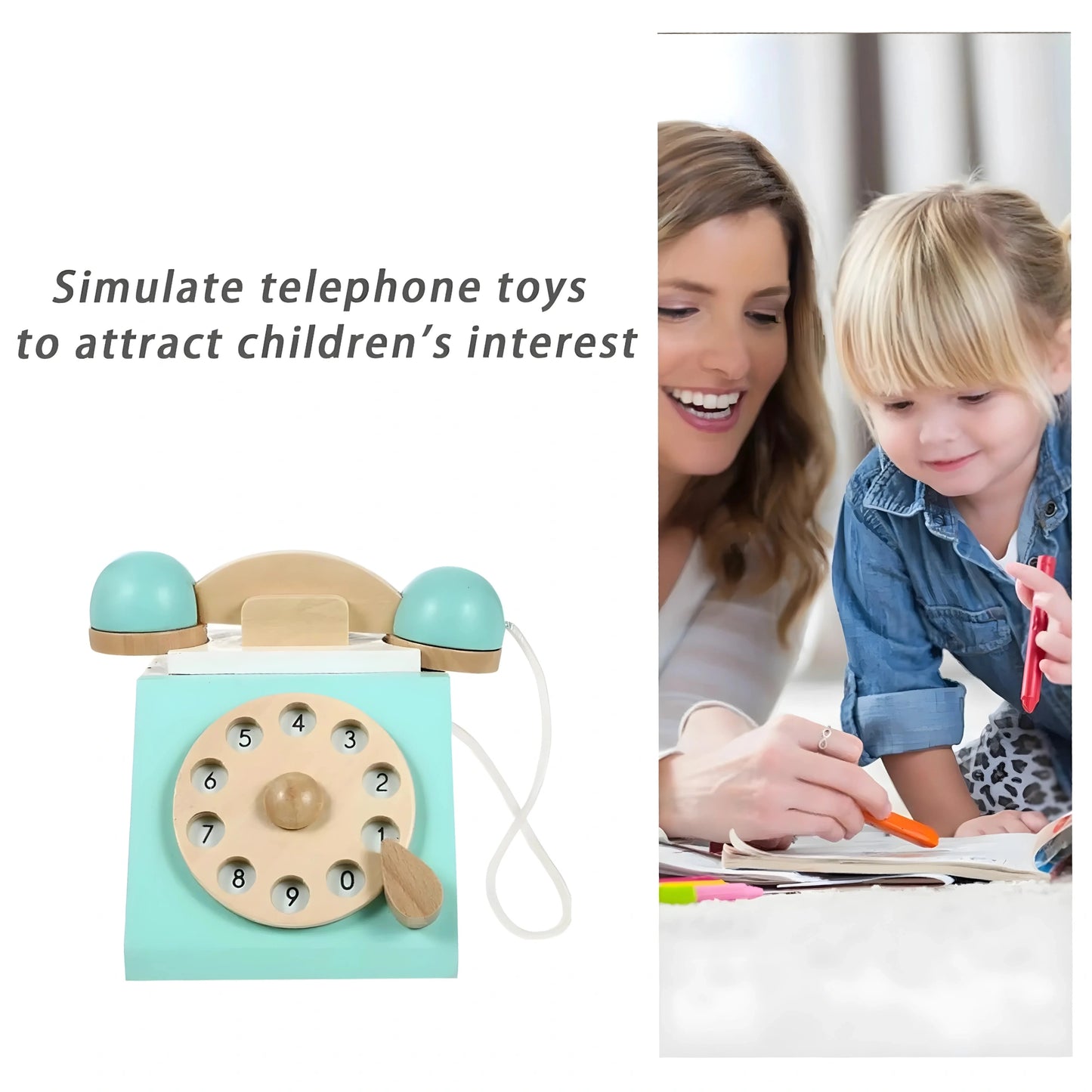 Wooden Retro Phone Toy