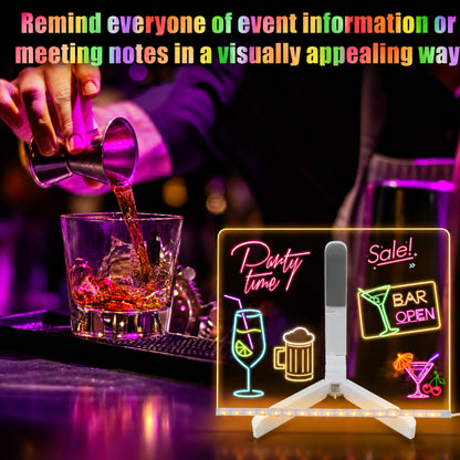 LED Acrylic Message Board with Neon Glow