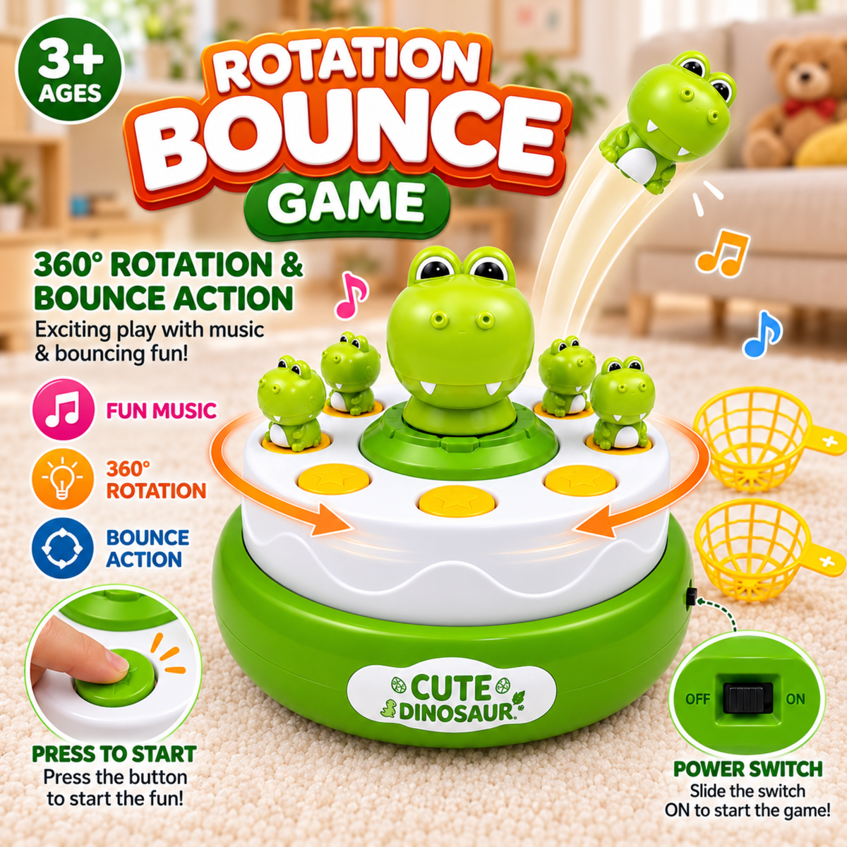 Dinosaur Bounce & Catch Game