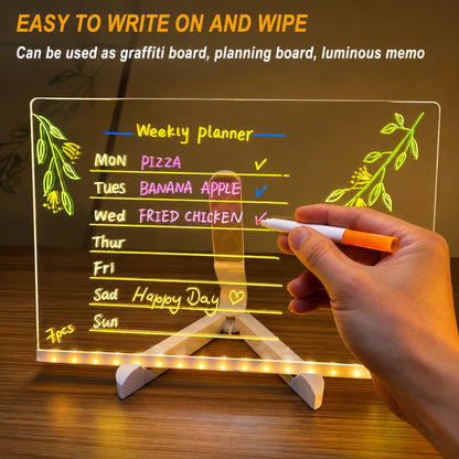LED Acrylic Message Board with Neon Glow