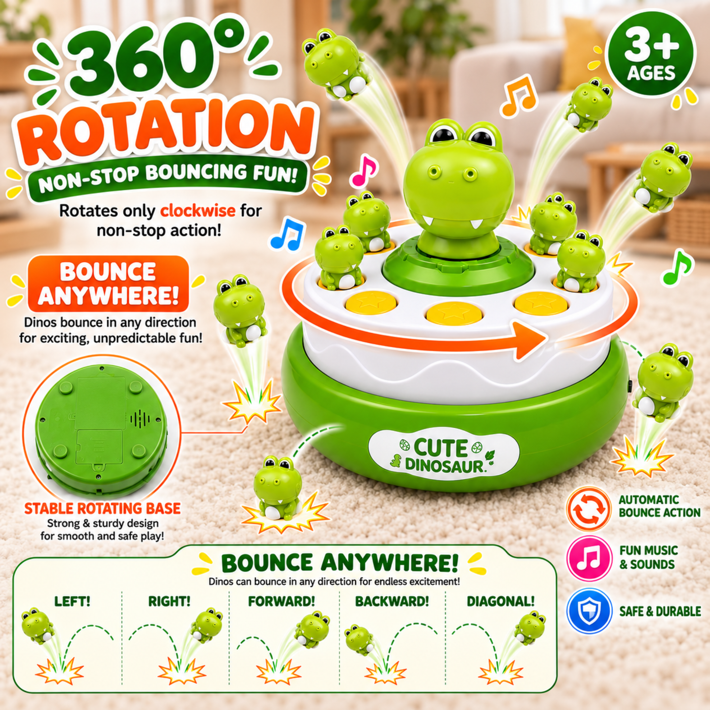 Dinosaur Bounce & Catch Game