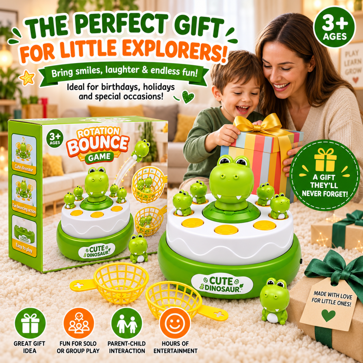 Dinosaur Bounce & Catch Game