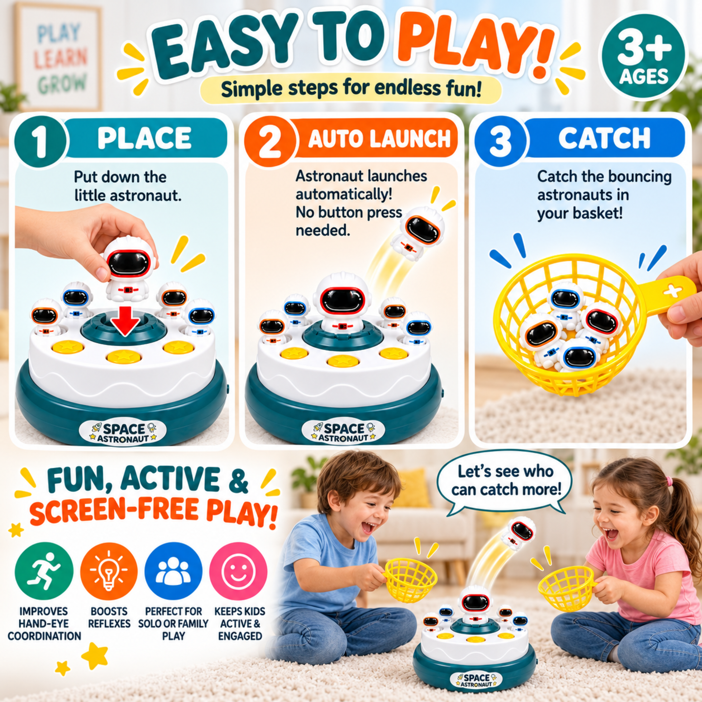 Astronaut Bounce & Catch Game