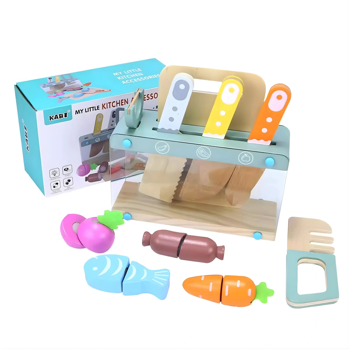 Wooden Kitchen Cutting Toy Set