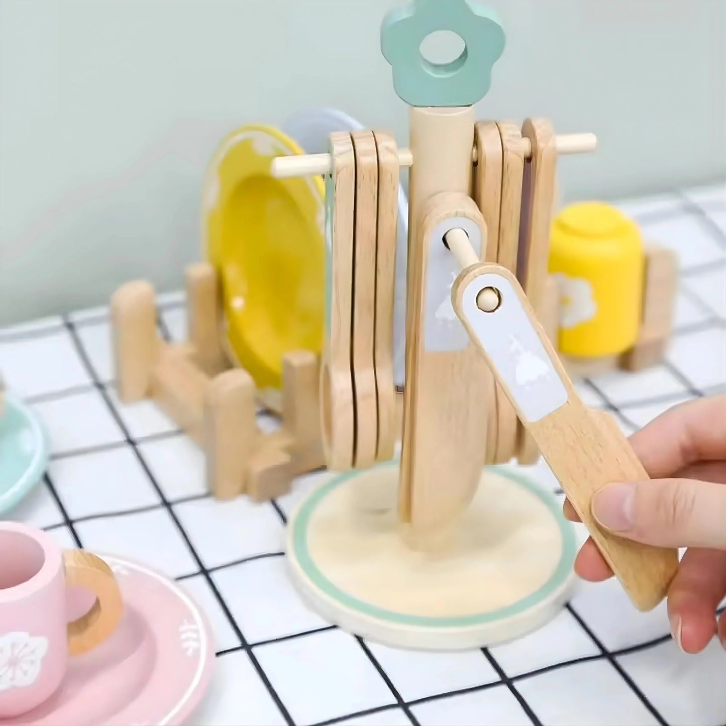 Wooden Kitchen Dinnerware Toy Set