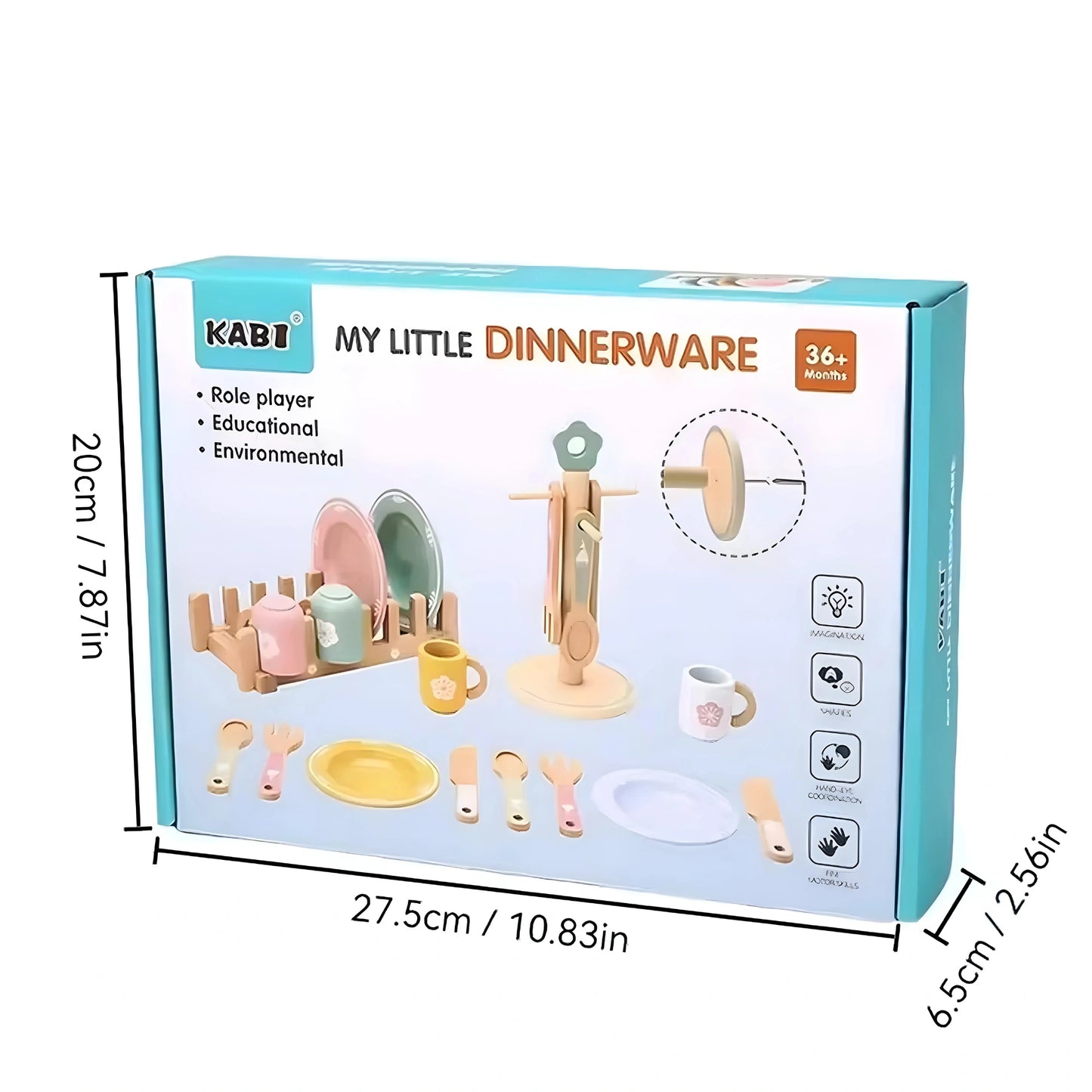 Wooden Kitchen Dinnerware Toy Set