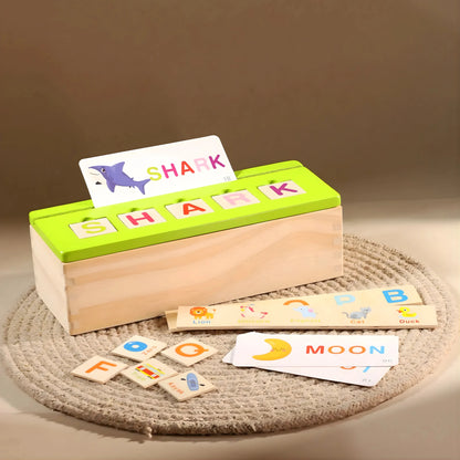 Wooden Alphabet Learning Toy with Flash Cards