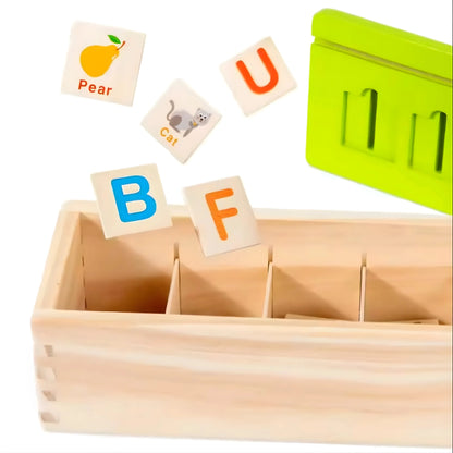 Wooden Alphabet Learning Toy with Flash Cards
