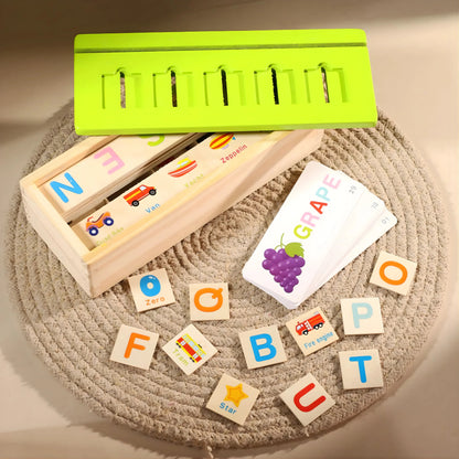 Wooden Alphabet Learning Toy with Flash Cards
