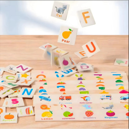 Wooden Alphabet Learning Toy with Flash Cards