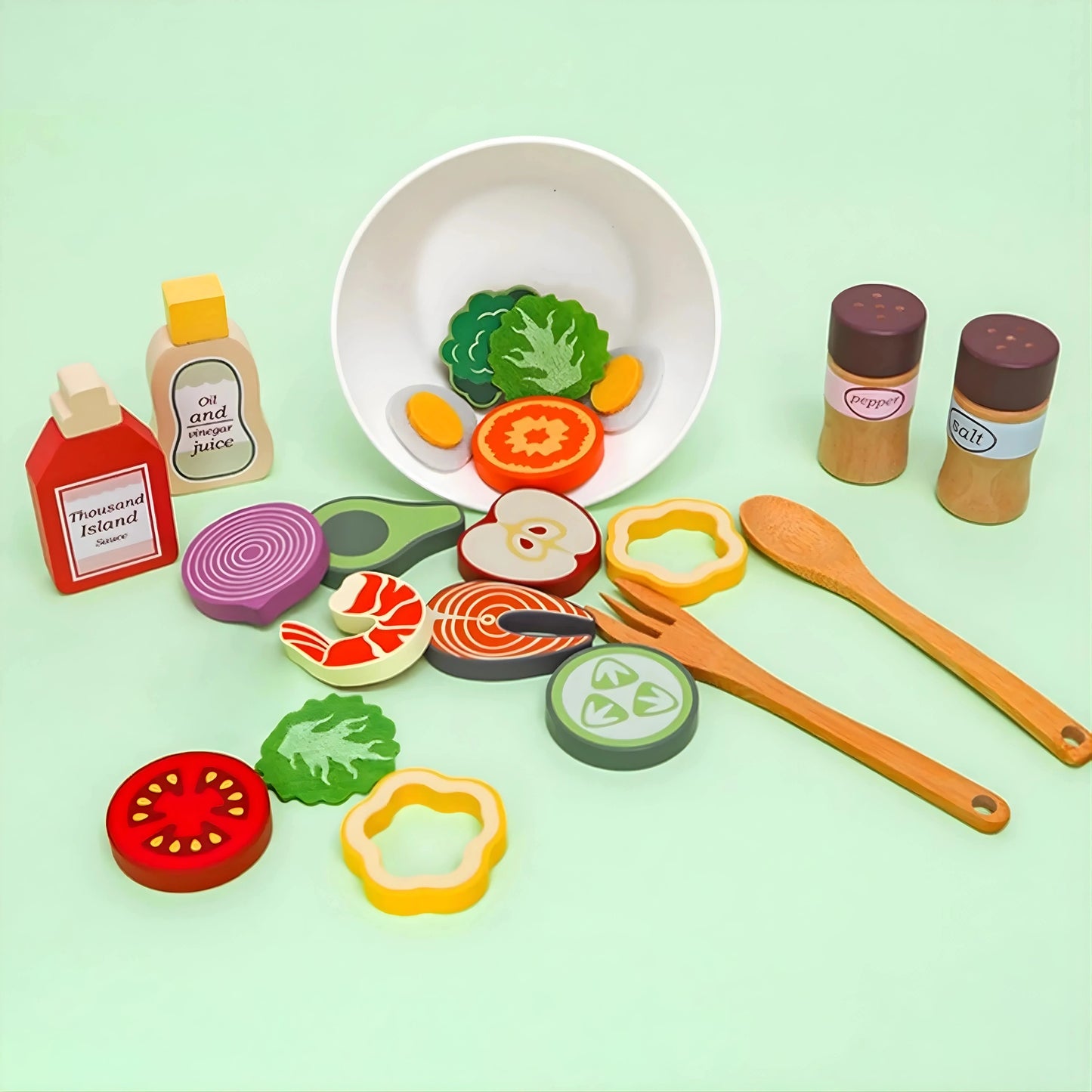 Wooden Salad Toy Set