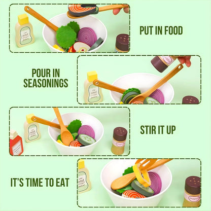 Wooden Salad Toy Set
