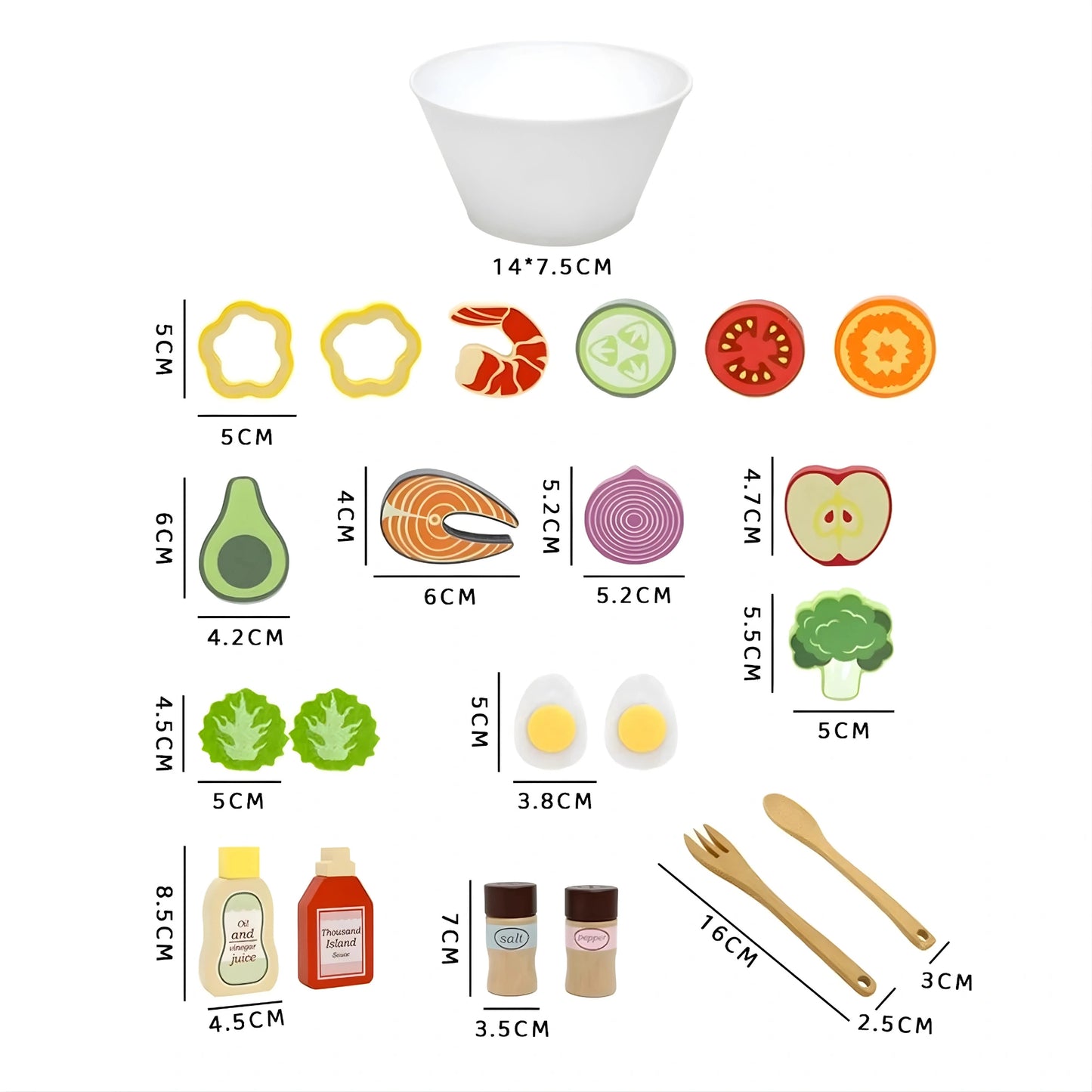 Wooden Salad Toy Set
