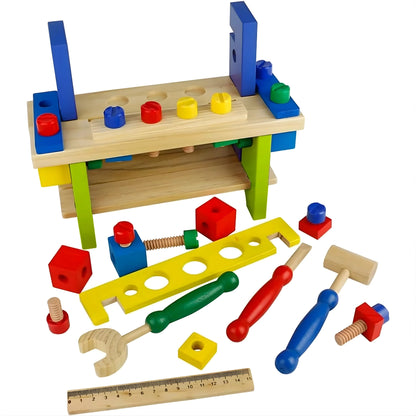 Wooden Kids Tool Bench Set