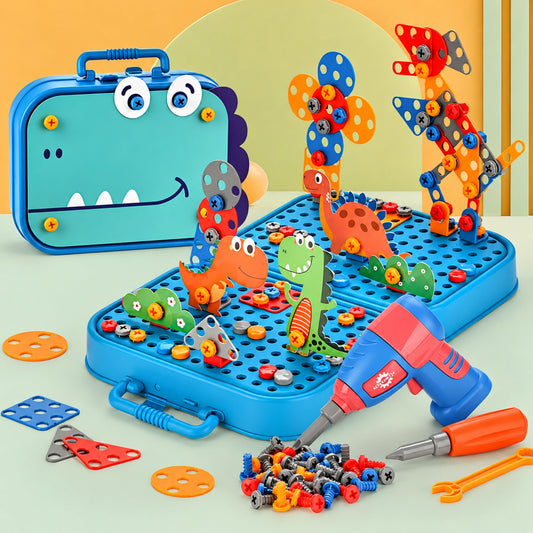 Dinosaur Electric Drill Construction Toy Set