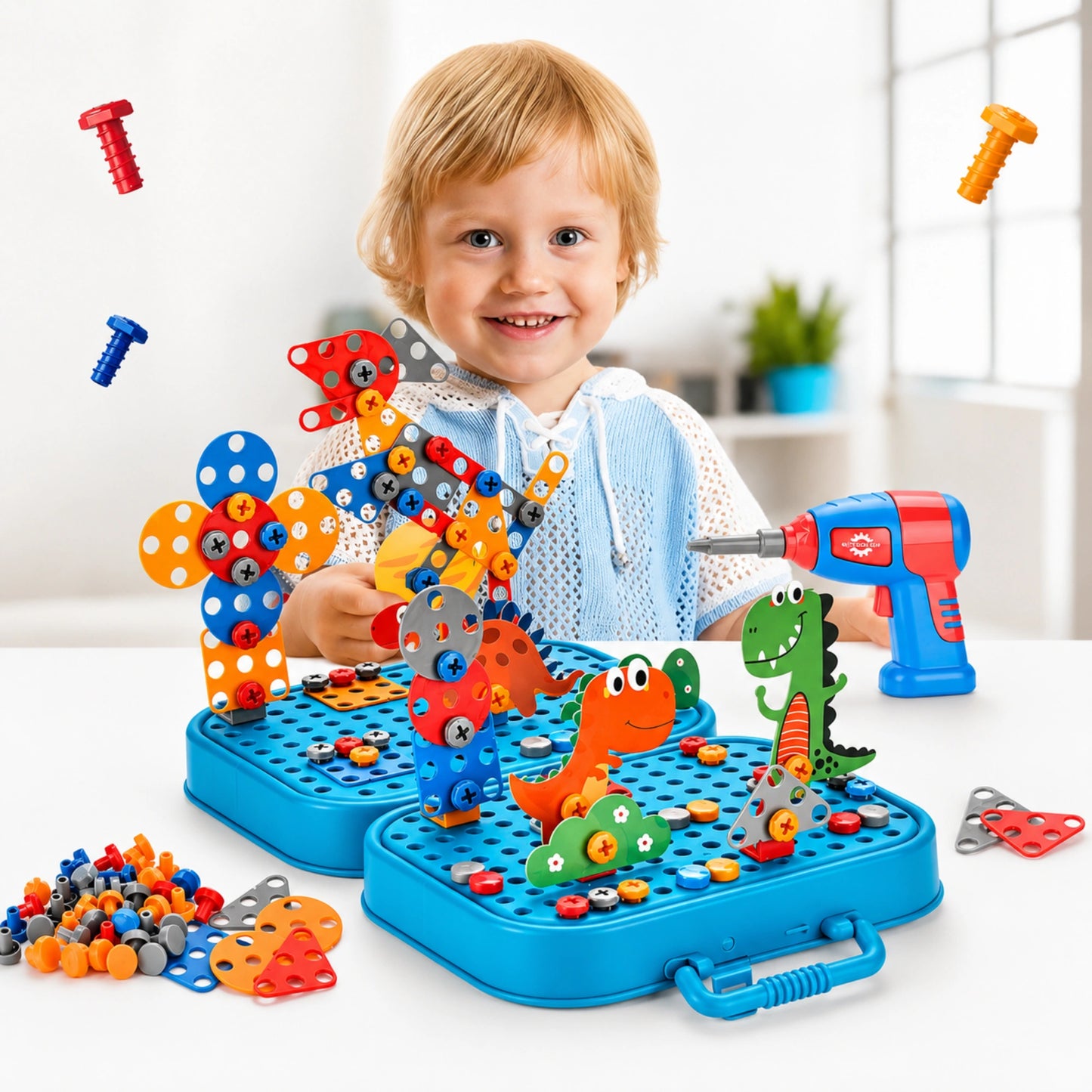 Dinosaur Electric Drill Construction Toy Set