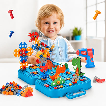 Dinosaur Electric Drill Construction Toy Set