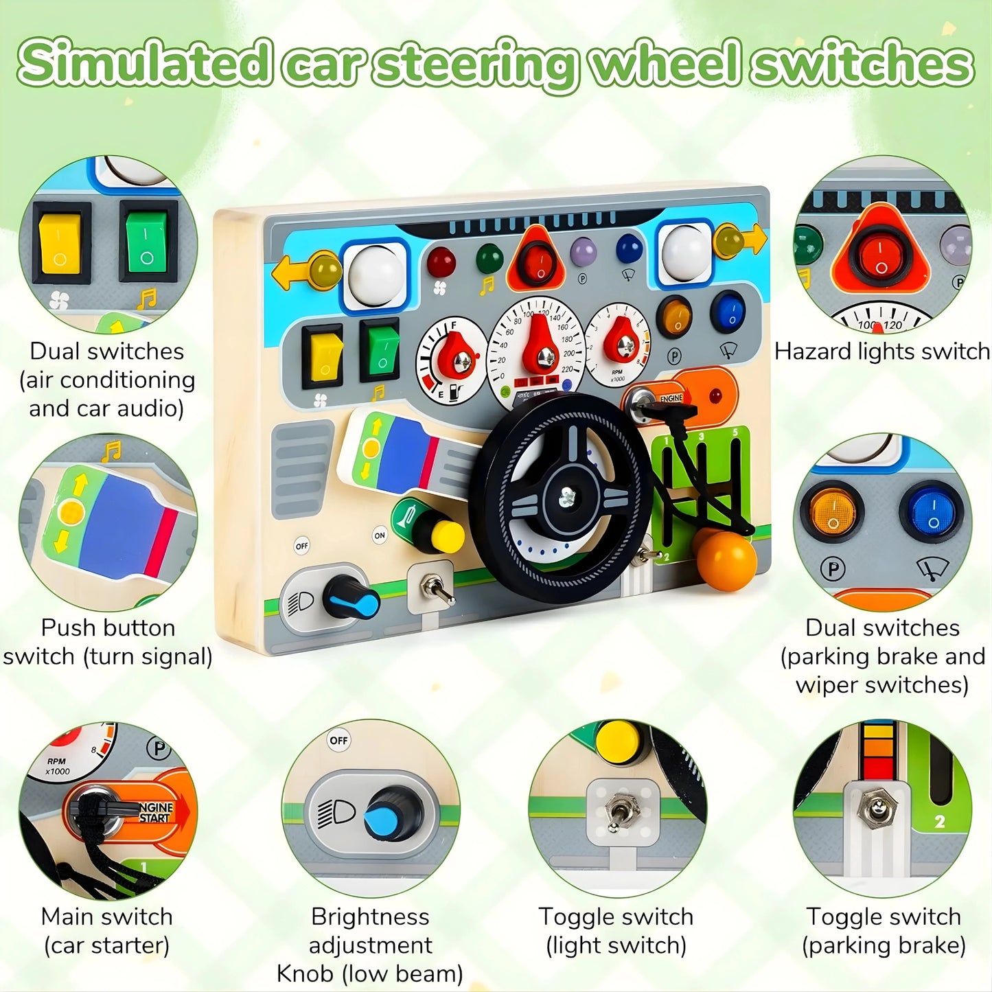 Wooden Car Busy Board
