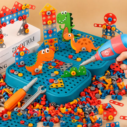 Dinosaur Electric Drill Construction Toy Set