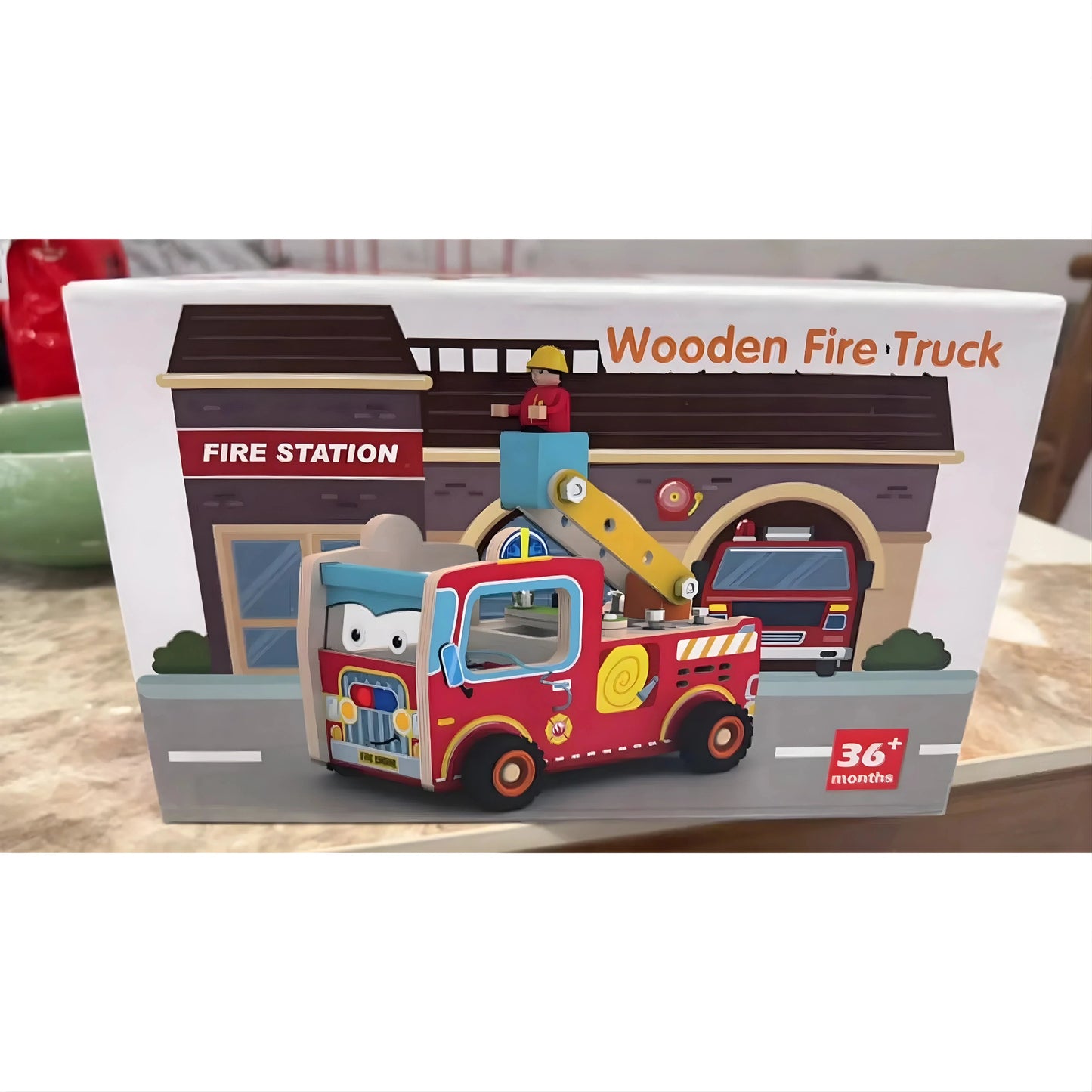 Wooden Fire Truck Toy