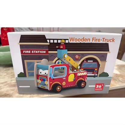 Wooden Fire Truck Toy