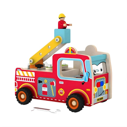 Wooden Fire Truck Toy
