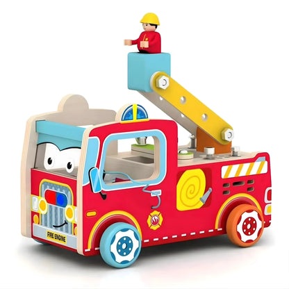 Wooden Fire Truck Toy