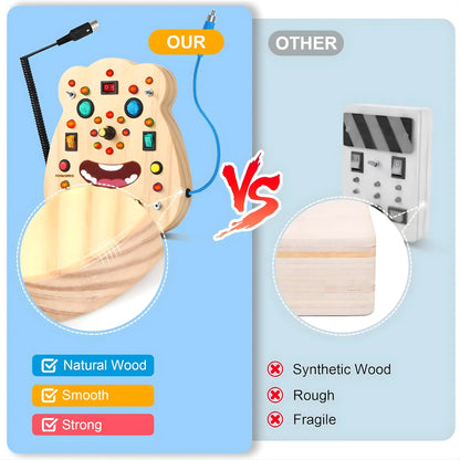 Wooden LED Busy Board for Toddlers