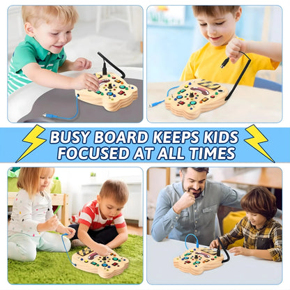 Wooden LED Busy Board for Toddlers