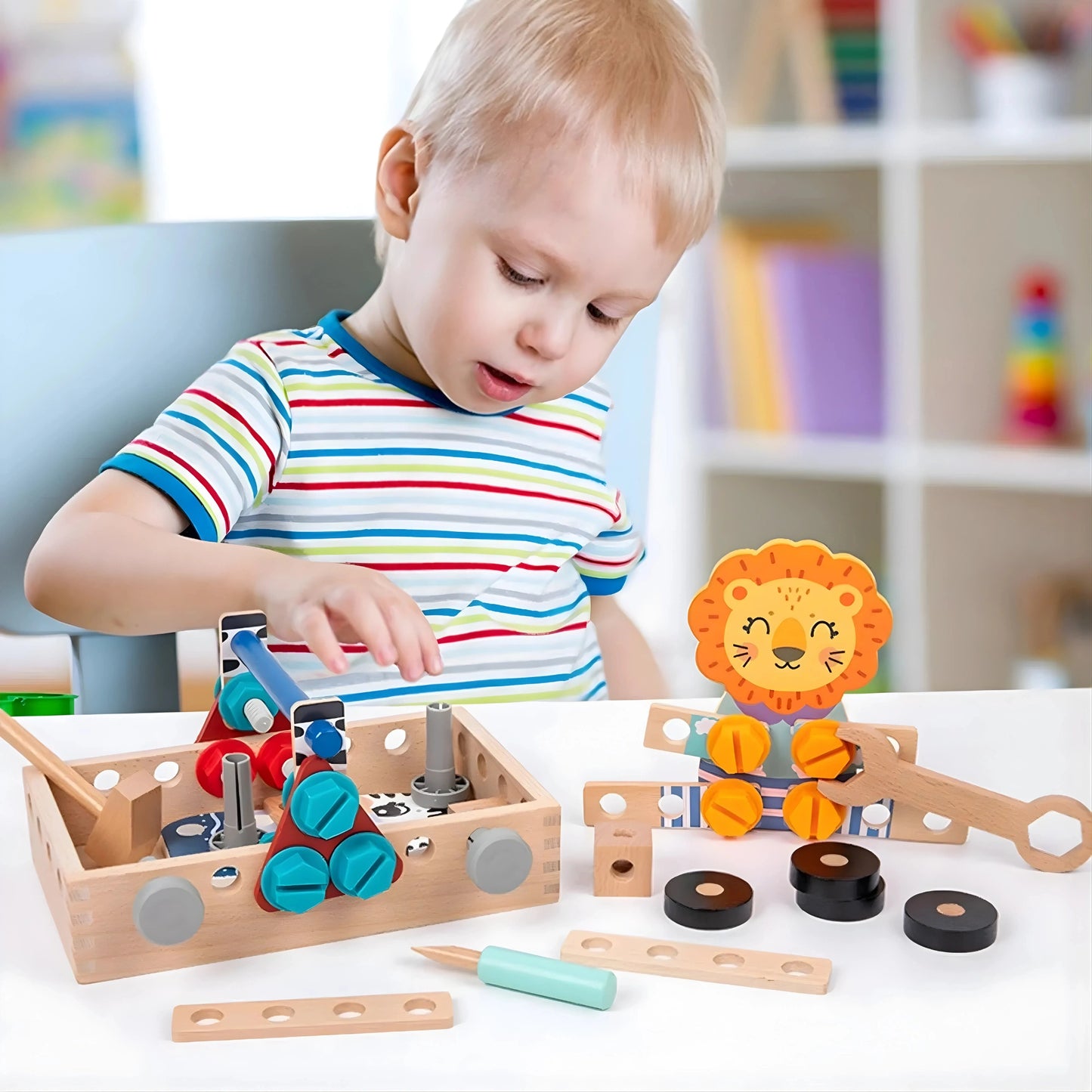 Wooden Nut & Bolt Construction Toy