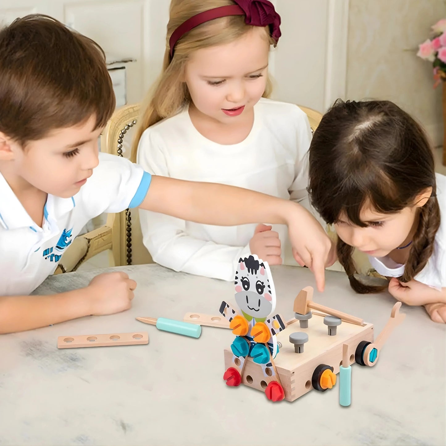 Wooden Nut & Bolt Construction Toy