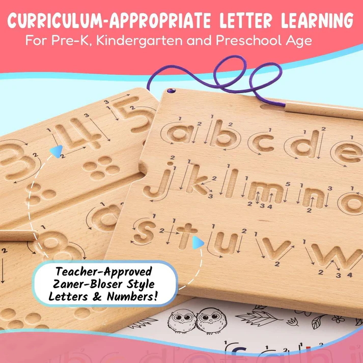 Number & Letter Tracing Boards for Kids Ages 3-5