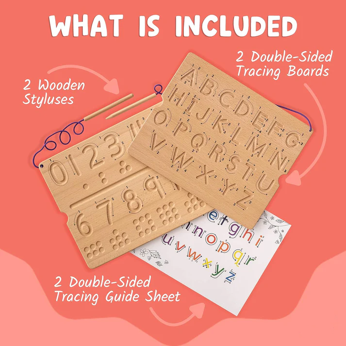 Number & Letter Tracing Boards for Kids Ages 3-5