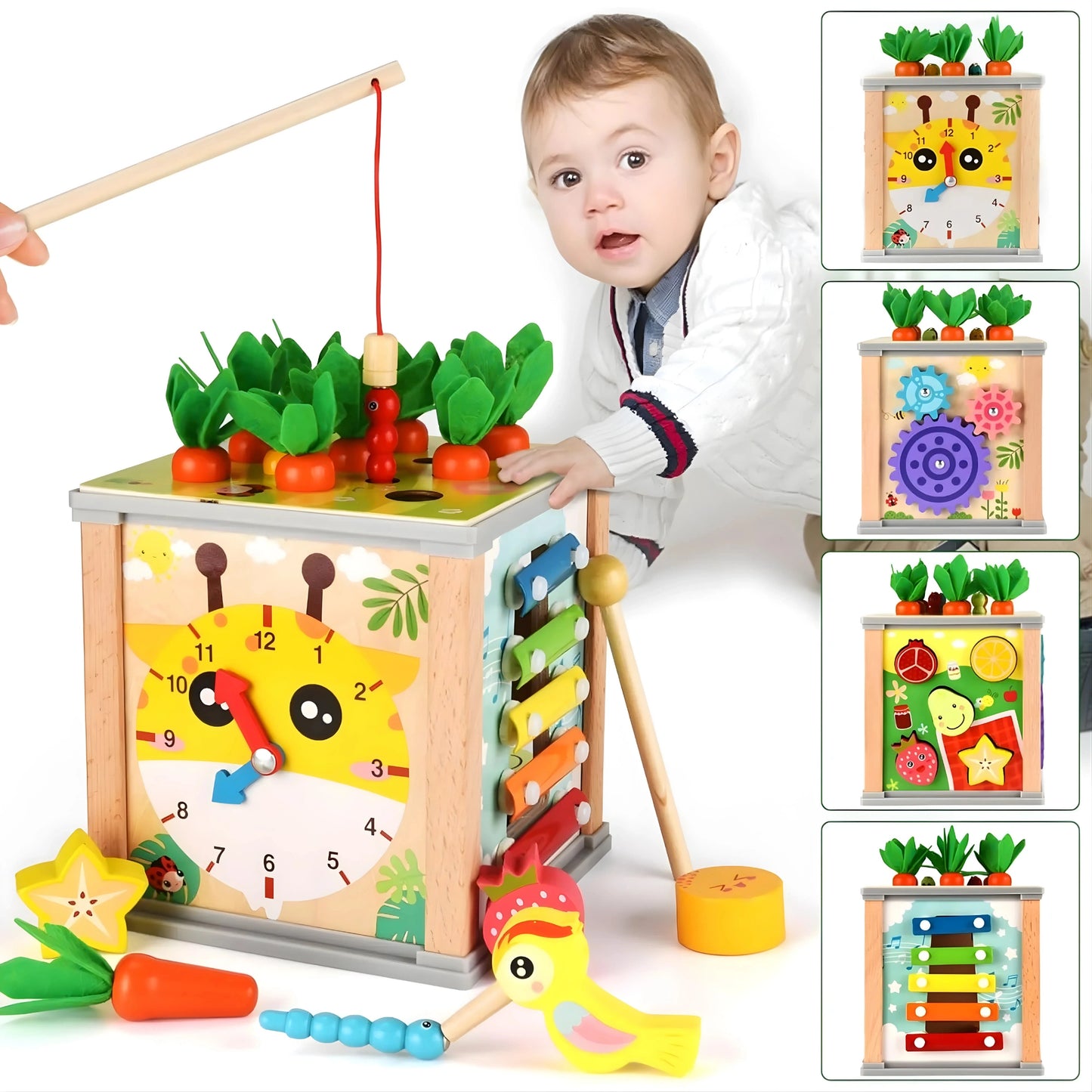 7-in-1 Wooden Activity Cube Toy
