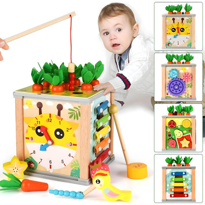 7-in-1 Wooden Activity Cube Toy
