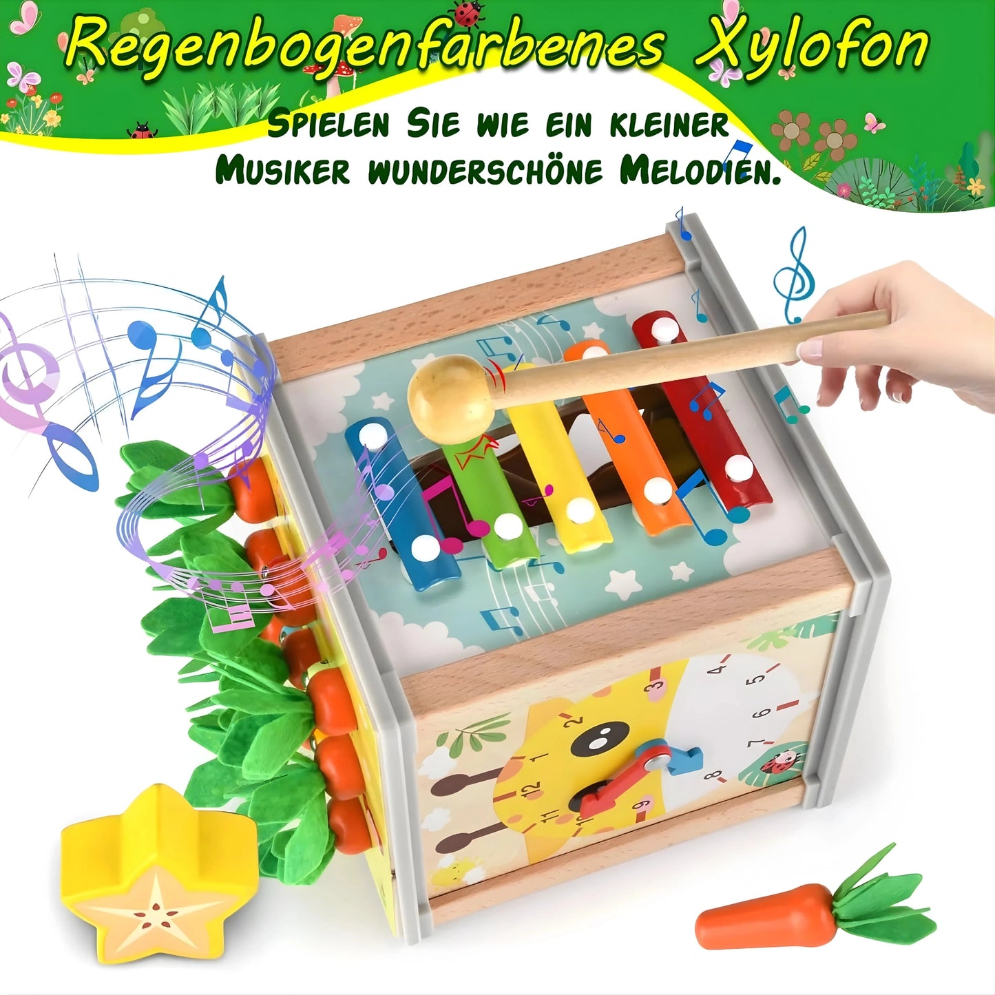 7-in-1 Wooden Activity Cube Toy