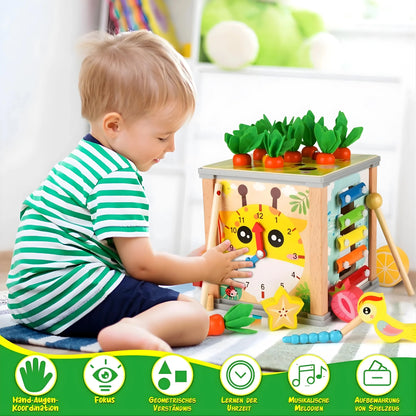 7-in-1 Wooden Activity Cube Toy