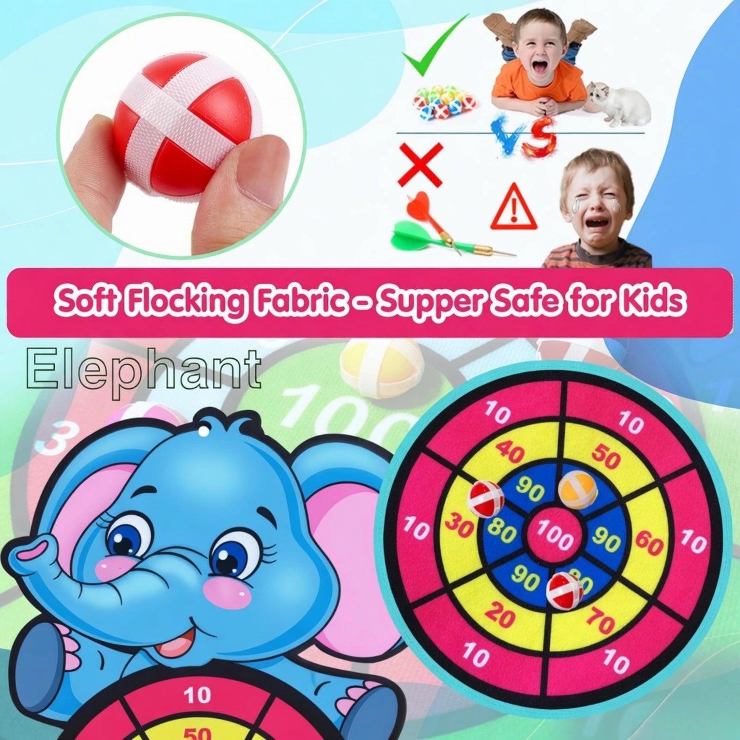 Elephant Sticky Dart Board Game