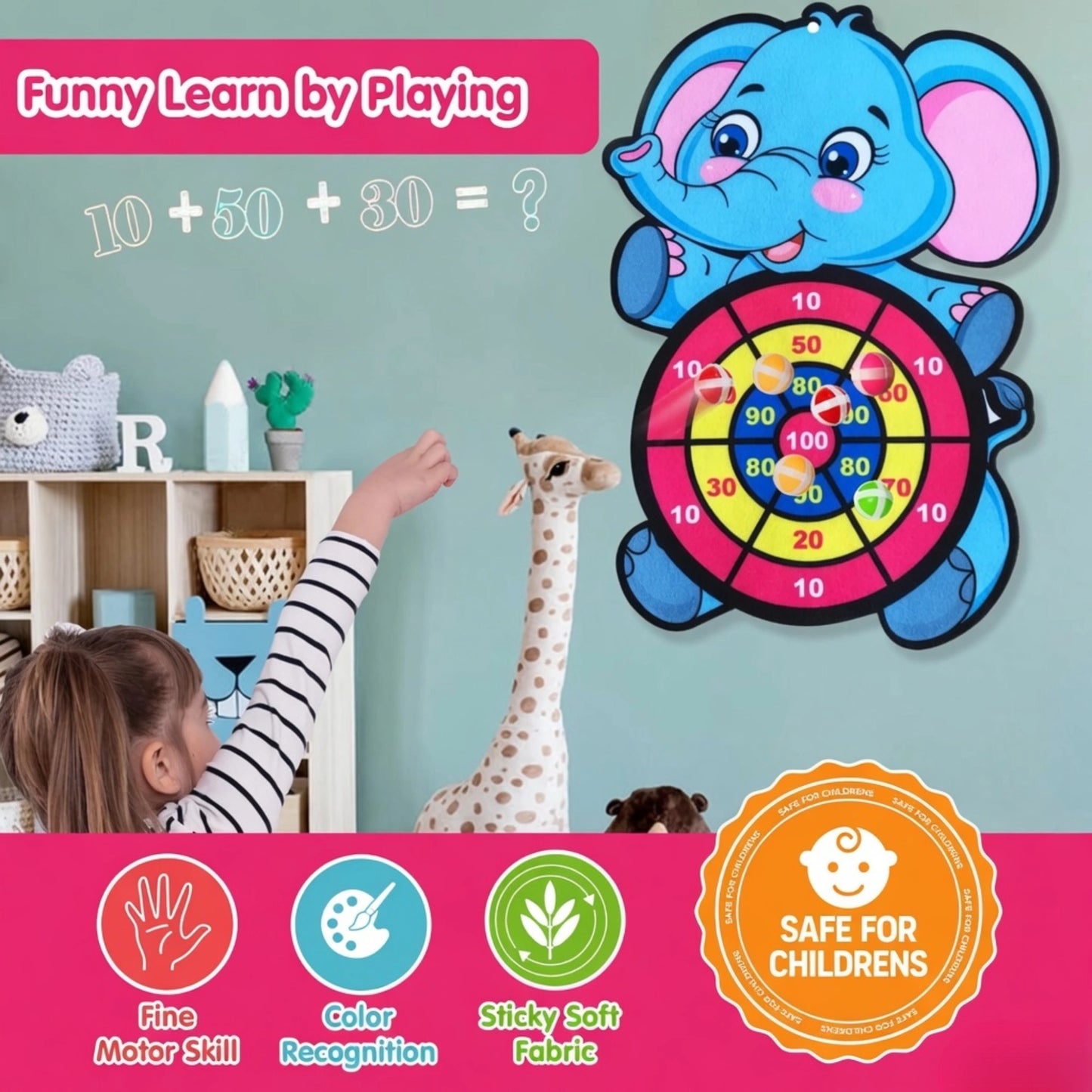 Elephant Sticky Dart Board Game
