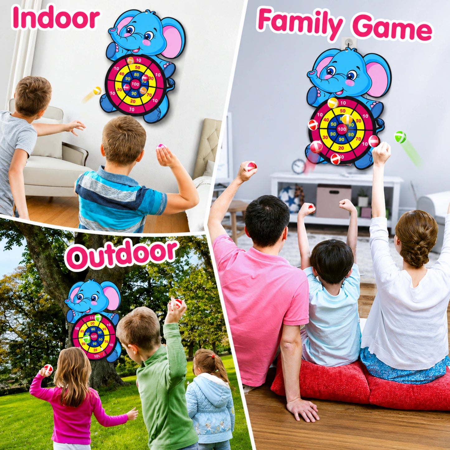Elephant Sticky Dart Board Game