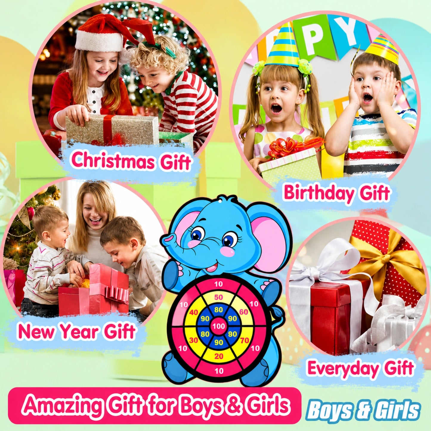 Elephant Sticky Dart Board Game