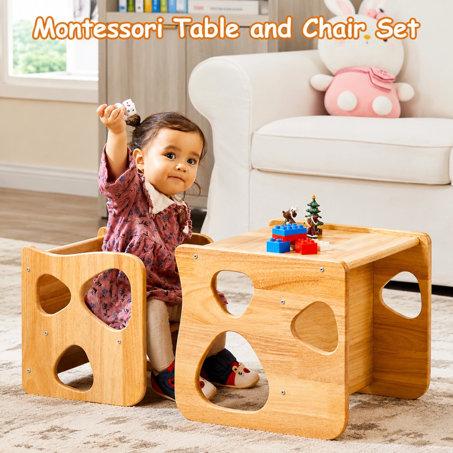 Montessori Wooden Table & Chair Set