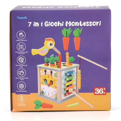 7-in-1 Wooden Activity Cube Toy